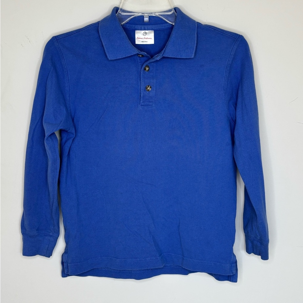 BN4‎ Hanna Andersson Boys Polo Shirt Long Sleeve Tee Sky Blue size 10